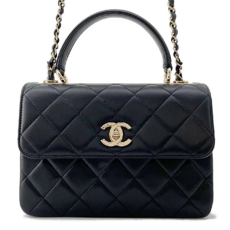 Chanel All - Match Handbag for Versatile StylingCHANEL Trendy CC 2WAY Chain Top Handle Bag Black A92236 Lambskin