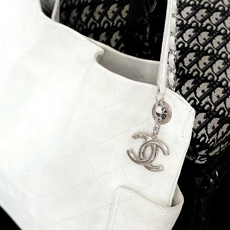 Chanel bags with modern touchesCHANEL CAVIAR QUILTED LEATHER TOTE BAG