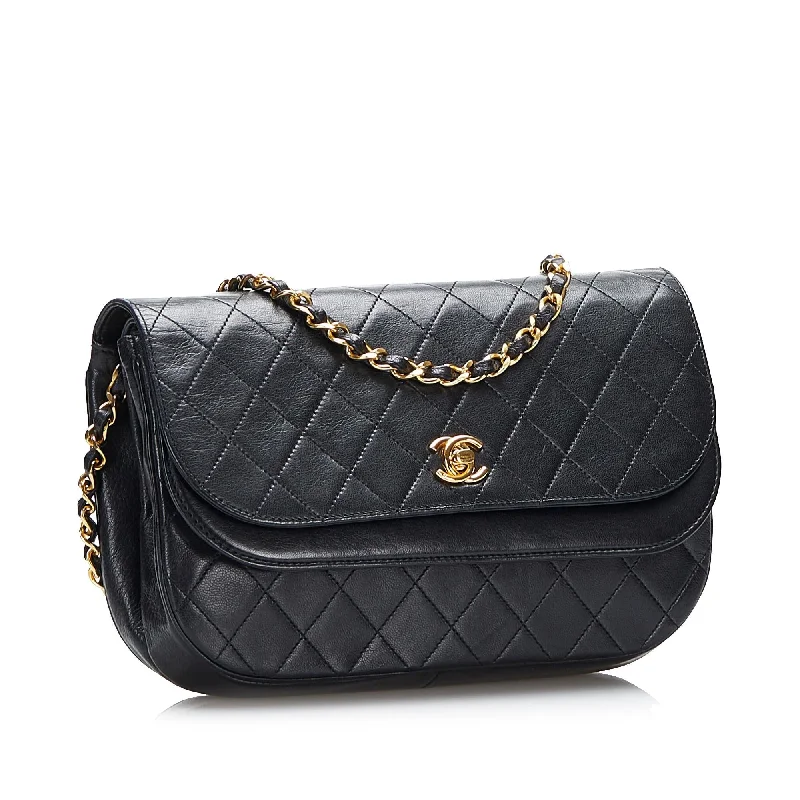 Chanel bags with intricate metal hardwareChanel Matelasse Half Moon Flap Bag (2zbsTu)