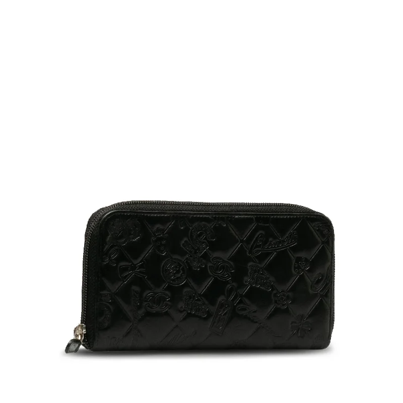 Chanel All - Match Handbag for Versatile StylingChanel Matelasse Lucky Symbols Patent Zip-Around Wallet (uQkpYs)