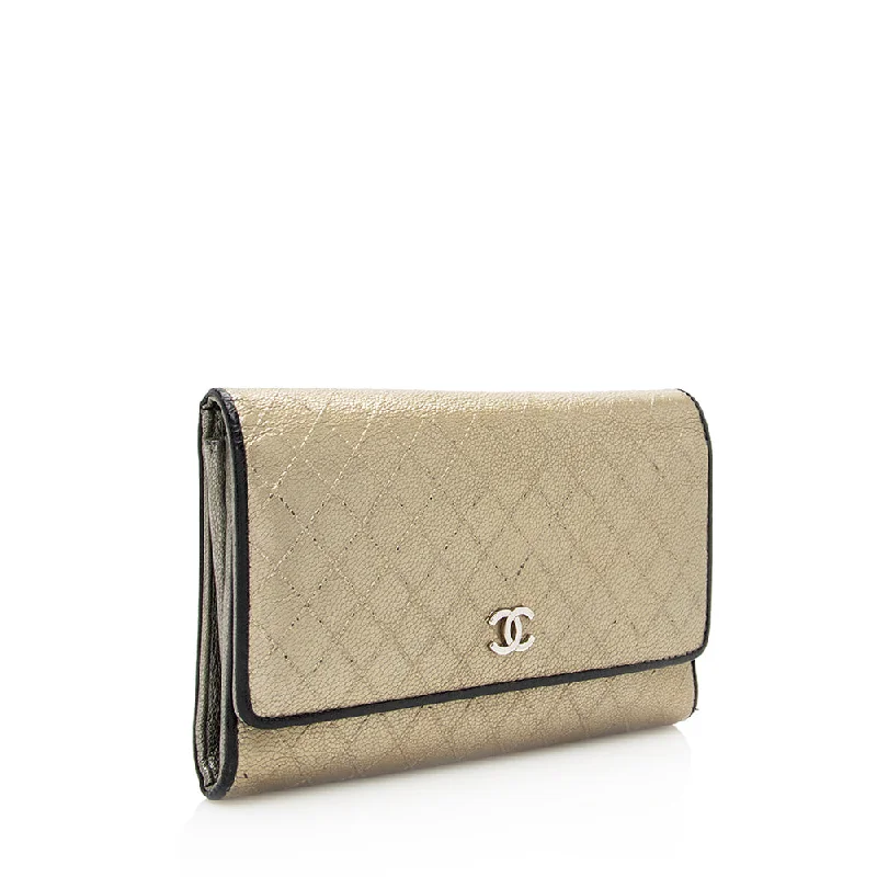 Chanel classicChanel Metallic Calfskin Flap Wallet (19801)