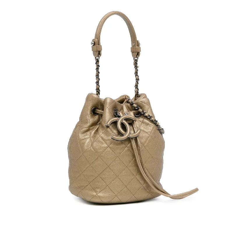 Chanel bags for women with a taste for high fashionChanel Metallic CC Charm Bucket Bag (93xcUo)