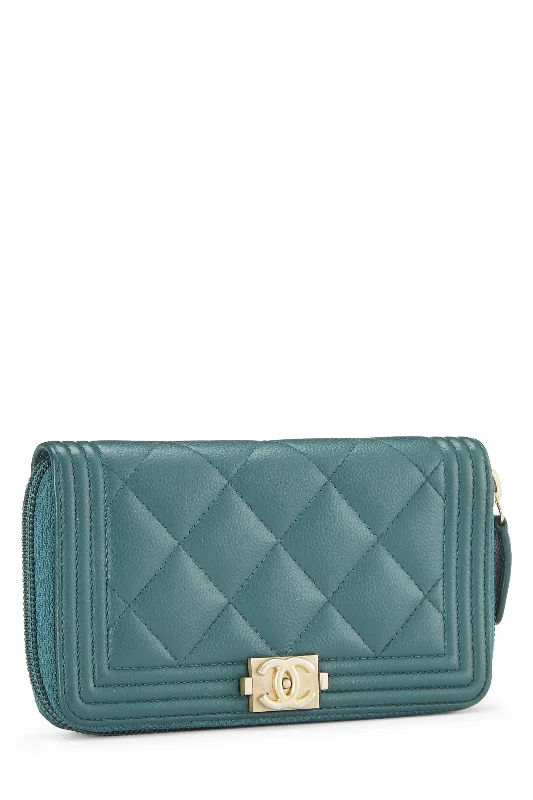 Chanel bags for women who love timeless fashionCHANEL QUILTED LAMBSKIN BOY WALLET IN GREEN