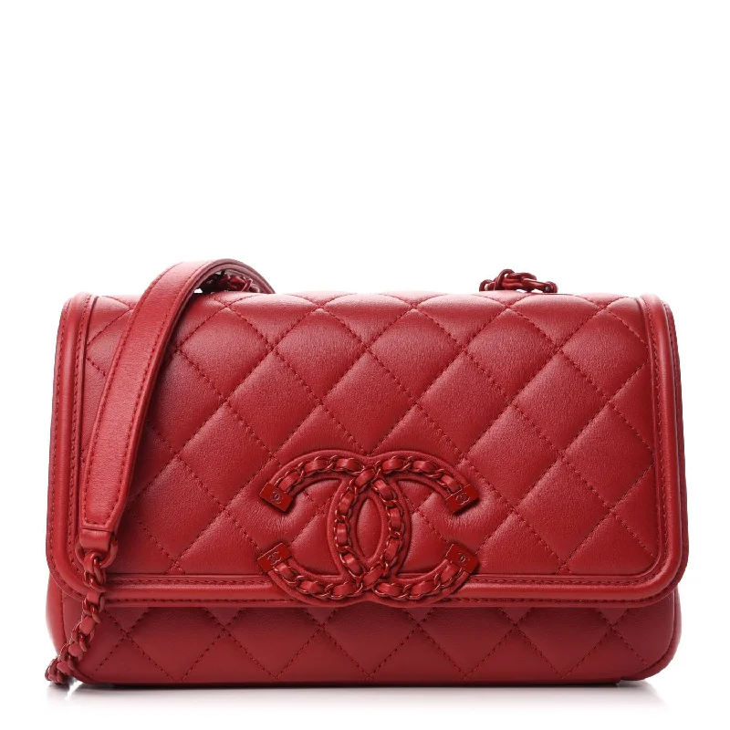 Chanel Limited Edition Handbag for CollectorsCHANEL SMALL LAMBSKIN QUILTED CC FILIGREE FLAP BAG