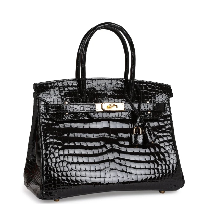 Hermes Birkin Bags Sized 30cm for a Compact Yet Spacious OptionHermes Birkin 30 Black Shiny Niloticus Crocodile Gold Hardware - Payment 2