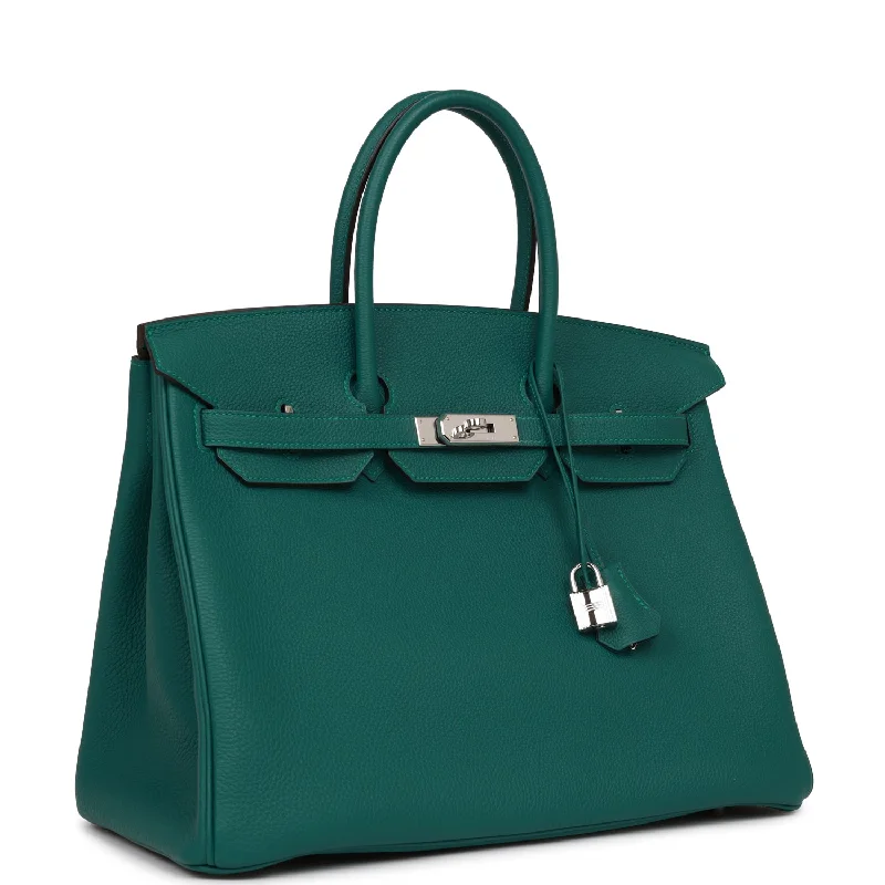 Hermes Birkin Bags with a Hidden Magnetic Closure for Discreet SecurityHermes Birkin 35 Malachite Togo Palladium Hardware