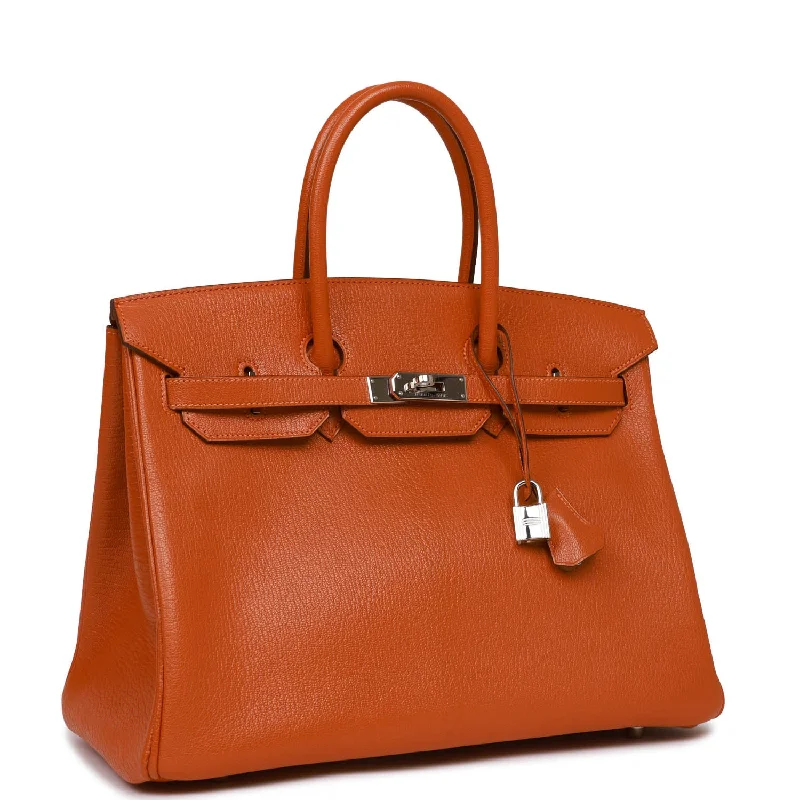 Hermes Birkin Bags with a Leather - Bound Handle for DurabilityHermes Birkin 35 Potiron Chevre Palladium Hardware