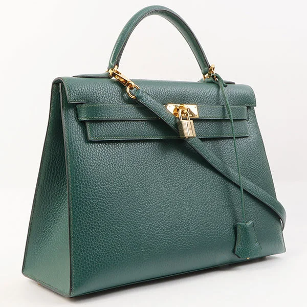 Hermès Kelly Bags with a detachable keychain holderHermes 1993 Made Kelly Bag 32Cm Green