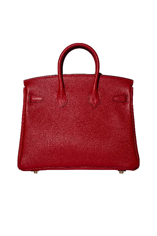 Hermes Birkin Bags with Hand - Stitched Detailing for Artisanal AppealHermes Birkin 25 Geranium Taurillon Novillo GHW