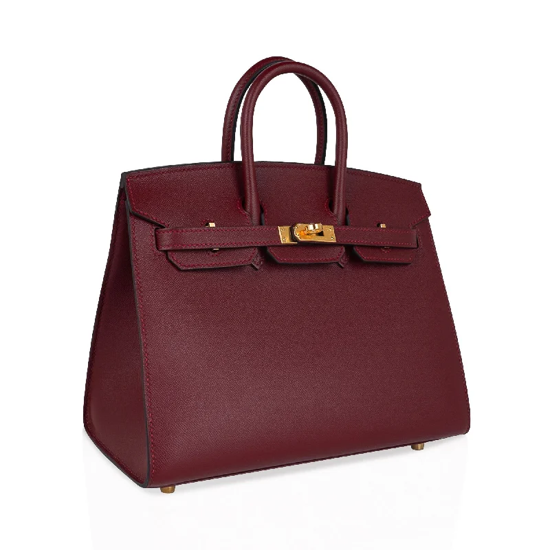 Hermes Birkin Bags with a Hand - Painted Monogram DesignHermes Birkin 25 Bag Sellier Rouge H Gold Hardware Veau Madame Leather