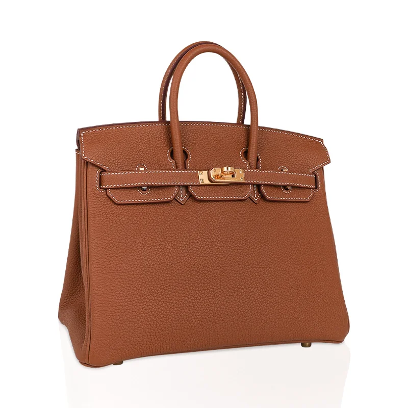 Hermes Birkin Bags with a Studded Leather Trim for a Bold StatementHermes Birkin 25 Bag Gold Togo Leather Gold Hardware