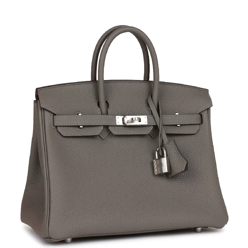 Hermes Birkin Bags with a Hand - Painted Monogram DesignHermes Birkin 25 Gris Meyer Togo Palladium Hardware