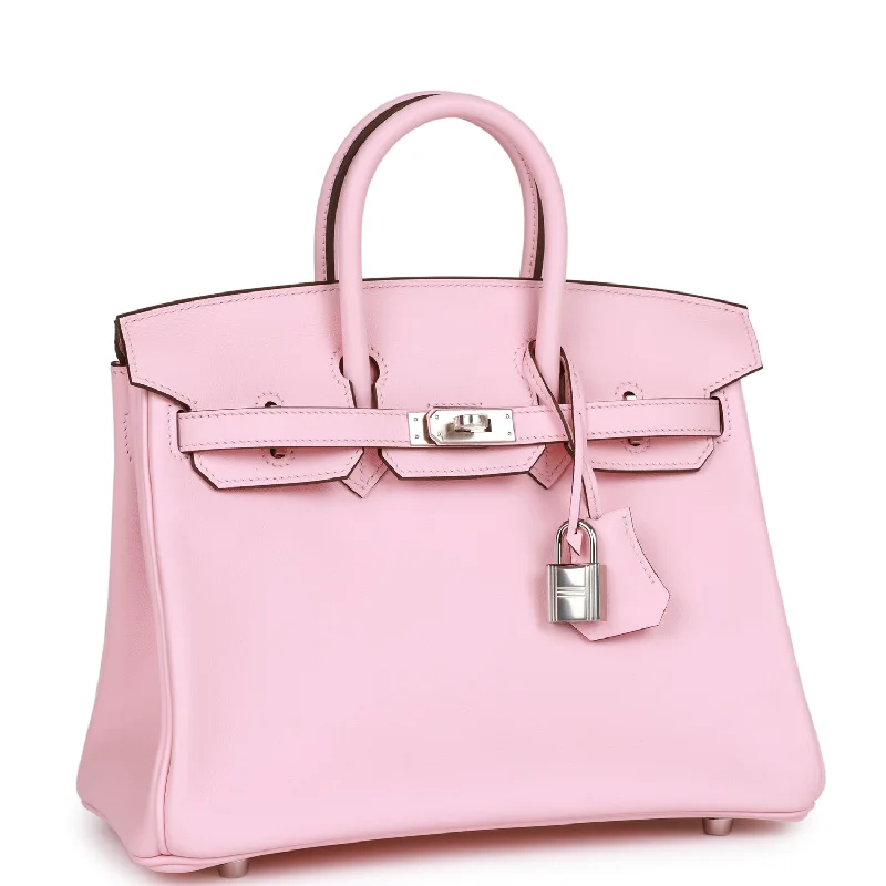 Hermes Birkin Bags with a Two - Tone Leather Design for Visual InterestHermes Birkin 25 Rose Sakura Swift Palladium Hardware