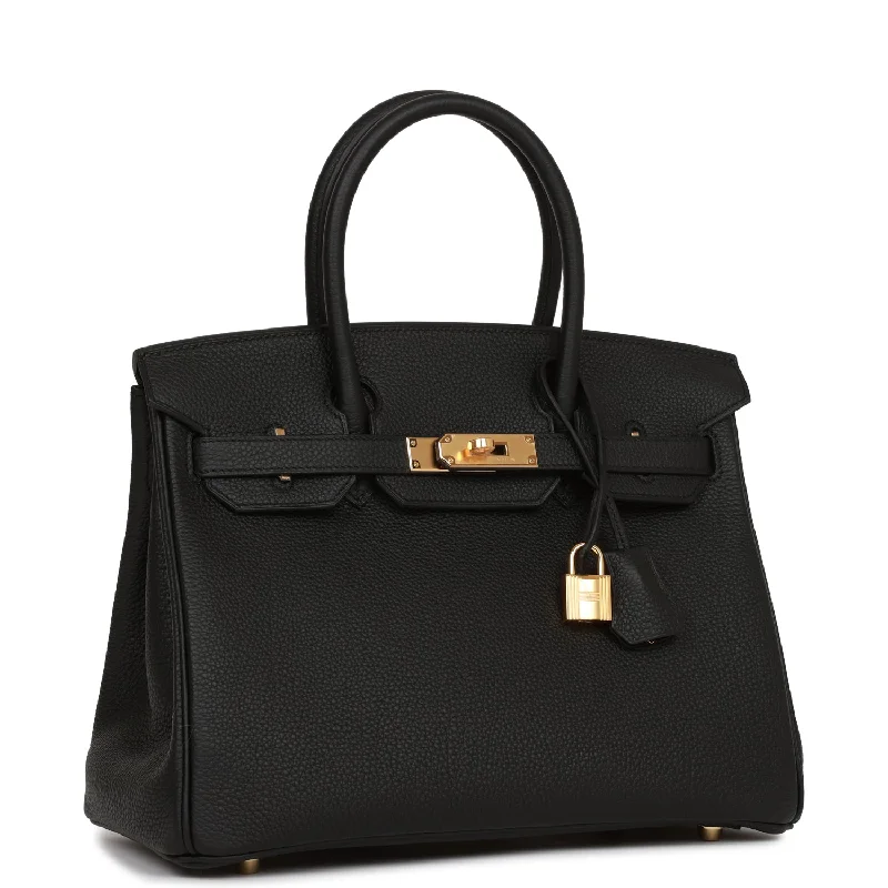 Hermes Birkin Bags in a Deep Navy Blue for a Classic and Elegant LookHermes Birkin 30 Black Togo Gold Hardware