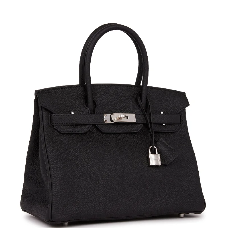 Hermes Birkin Bags with Hand - Stitched Detailing for Artisanal AppealHermes Birkin 30 Black Togo Palladium Hardware