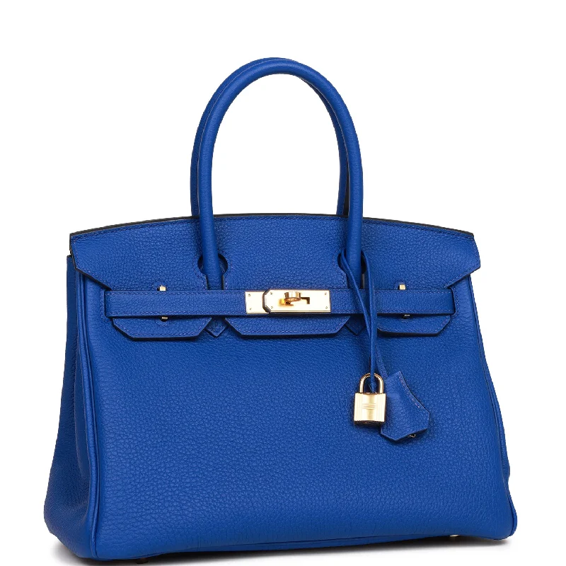 Hermes Birkin Bags in Exotic Python Leather for a Unique LookHermes Birkin 30 Bleu Royal Togo Gold Hardware