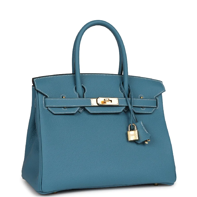 Hermes Birkin Bags with a Studded Leather Trim for a Bold StatementHermes Birkin 30 Blue Jean Togo Gold Hardware. Payment 2 for MH