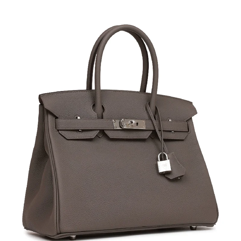 Hermes Birkin Bags with a Magnetic - Closure Interior PocketHermes Birkin 30 Etain Togo Palladium Hardware