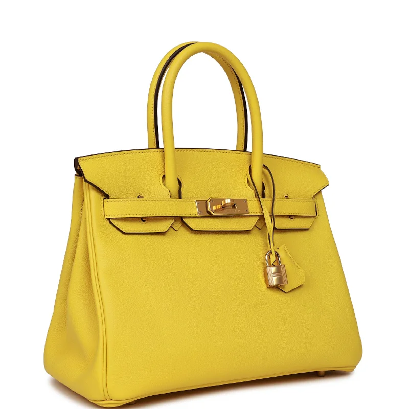 Hermes Birkin Bags with a Hidden Magnetic Closure for Discreet SecurityHermes Birkin 30 Jaune de Naples Taurillon Novillo Gold Hardware