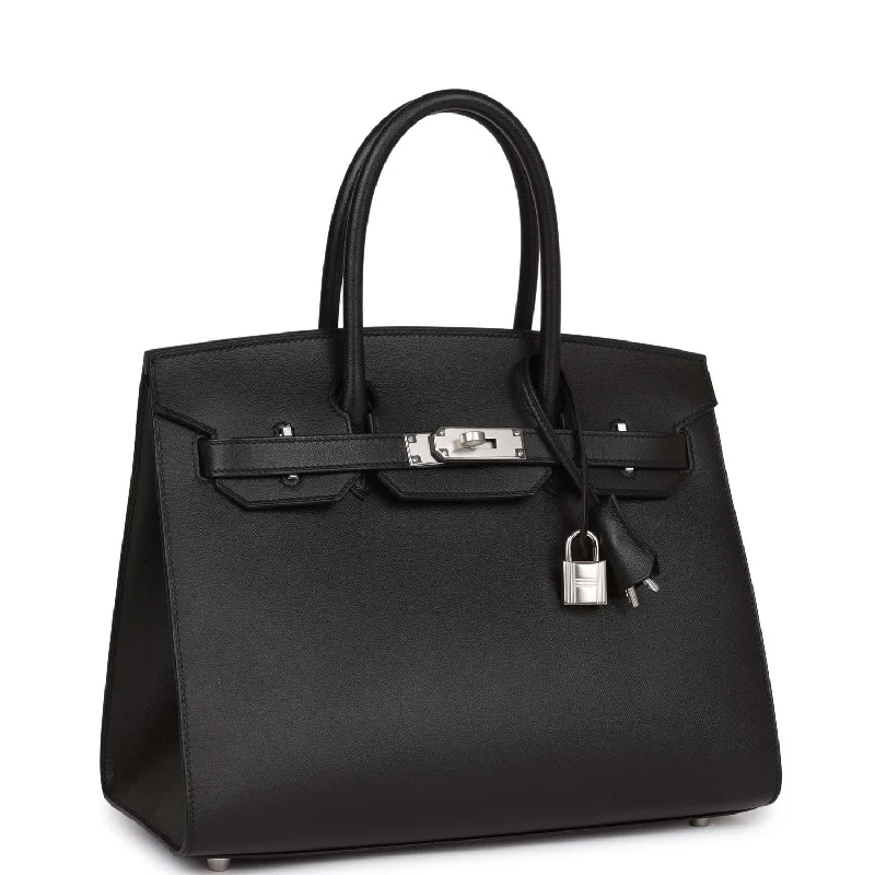 Hermes Birkin Bags with a Detachable Shoulder Pad for ComfortHermes Birkin Sellier 30 Black Madame Palladium Hardware