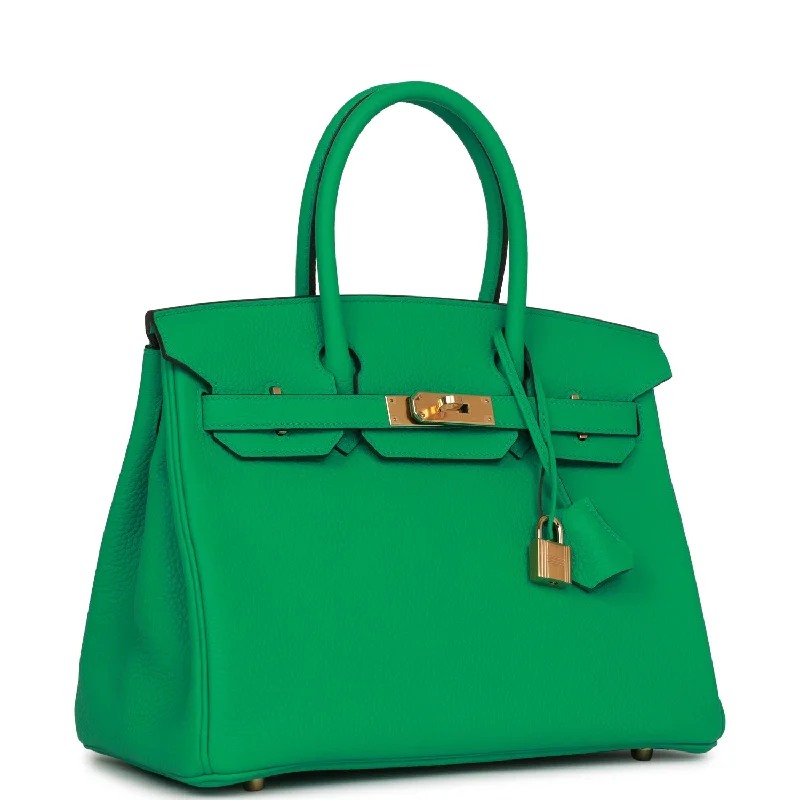 Hermes Birkin Bags with a Detachable Shoulder Pad for ComfortHermes Birkin 30 Menthe Clemence Gold Hardware