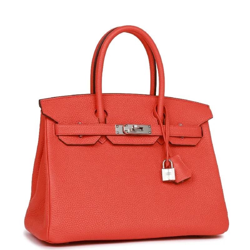 Hermes Birkin Bags in a Soft Coral Pink for a Feminine and Playful VibeHermes Birkin 30 Orange Poppy Verso Togo Palladium Hardware