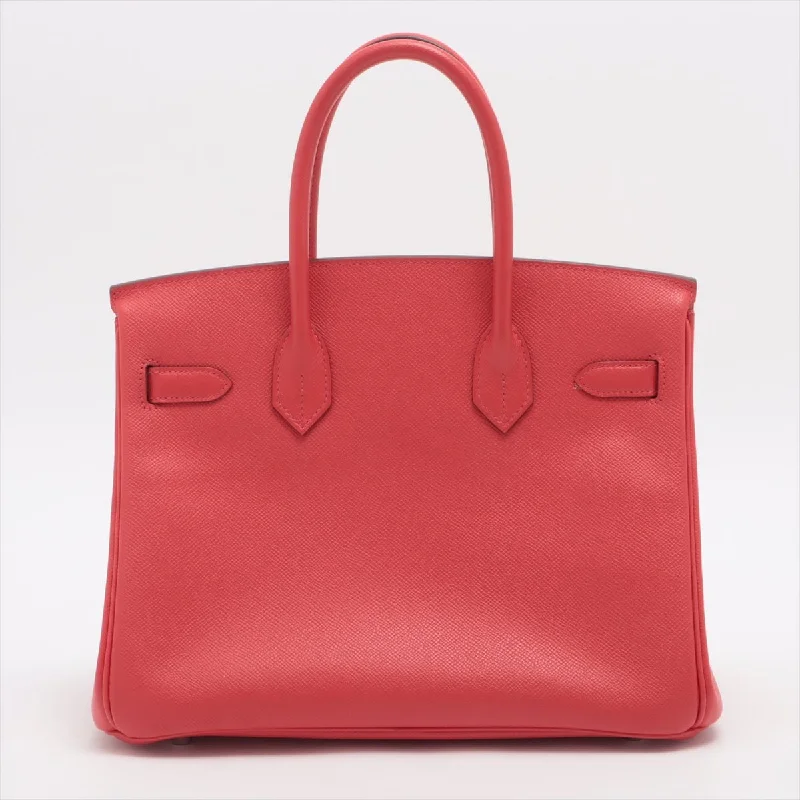 Hermes Birkin Bags with a Textured Taurillon Clemence LeatherHermes Birkin 30 Veau Epsom Bougainvillea Red Pink Palladium