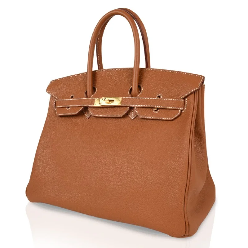 Hermes Birkin Bags with a Hand - Painted Monogram DesignHermes Birkin 35 Bag Coveted Gold Togo Gold Hardware