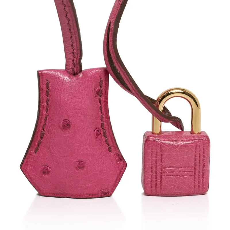 Hermes Birkin Bags with a Woven Leather Strap DetailHermes Birkin 35 Bag Fuchsia Ostrich Gold Hardware