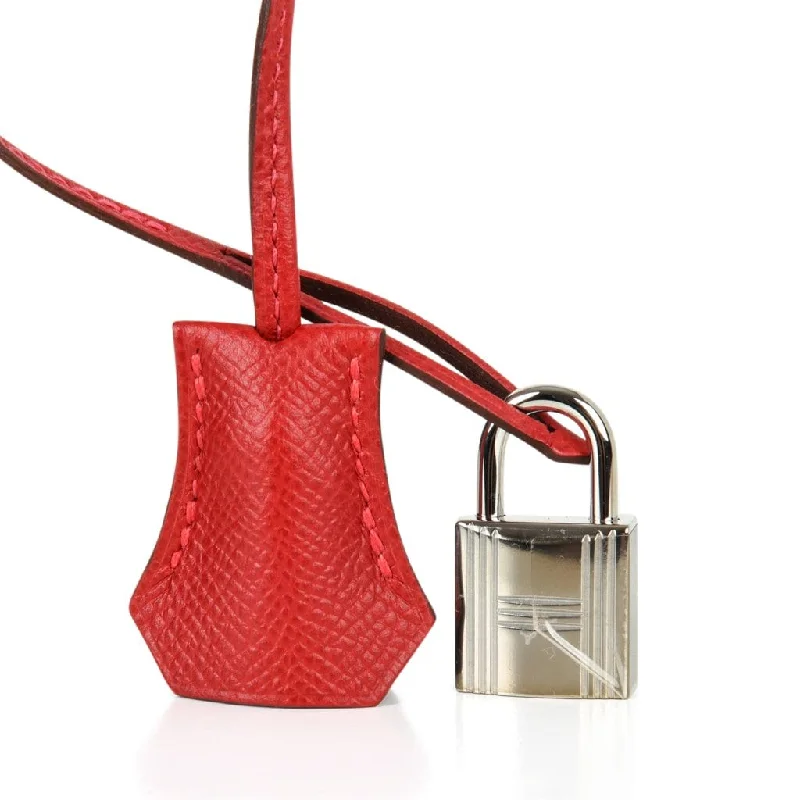 Hermes Birkin Bags with a Leather - Lined Interior Pocket for Added ProtectionHermes Birkin 35 Bag Rouge Casaque Lipstick Red Epsom Palladium new