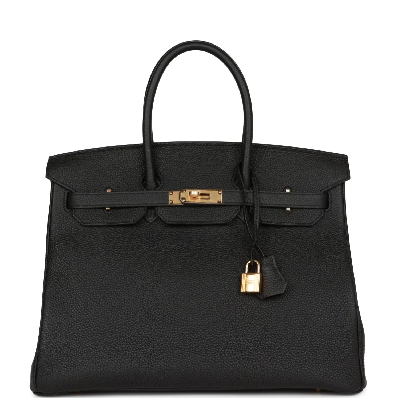 Hermes Birkin Bags with a Removable Interior OrganizerHermes Birkin 35 Black Togo Gold Hardware