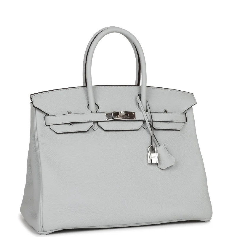 Hermes Birkin Bags with a Removable Interior OrganizerHermes Birkin 35 Bleu Pale Clemence Palladium Hardware