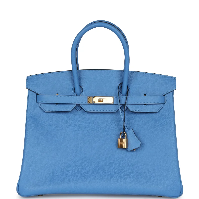 Hermes Birkin Bags in a Bold Fuchsia Pink for a Fashion - Forward StatementHermes Birkin 35 Bleu Paradise Epsom Gold Hardware