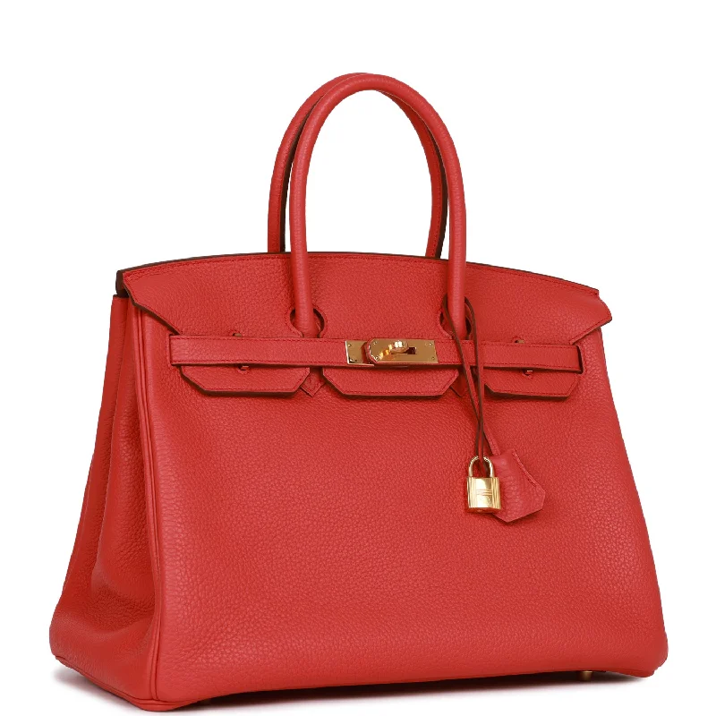 Hermes Birkin Bags in a Metallic Rose Gold for a Glamorous TouchHermes Birkin 35 Bougainvillea Clemence Gold Hardware