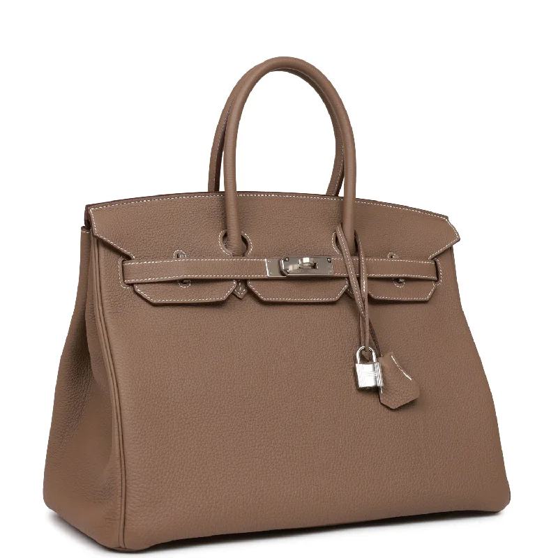 Hermes Birkin Bags with Hand - Stitched Detailing for Artisanal AppealHermes Birkin 35 Etoupe Togo Palladium Hardware