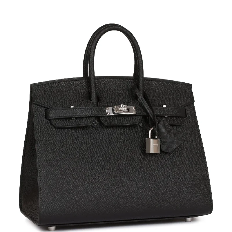 Hermes Birkin Bags in a Deep Navy Blue for a Classic and Elegant LookHermes Birkin Sellier 25 Black Epsom Palladium Hardware