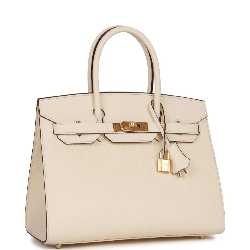 Hermes Birkin Bags with a Magnetic - Closure Interior PocketHermes Birkin Sellier 30 Nata Epsom Gold Hardware