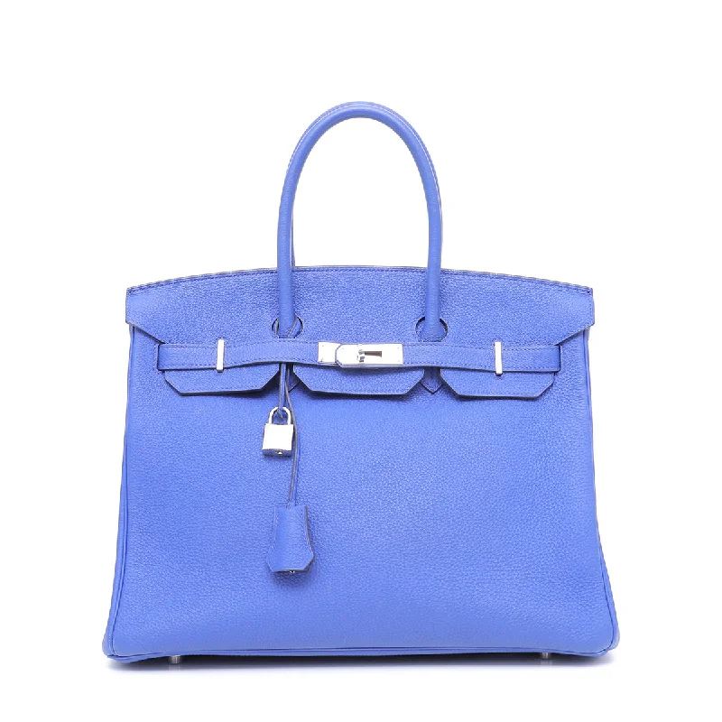 Hermes Birkin Bags with a Detachable Mirror Pocket InsideHermes Electric Blue Birkin 35