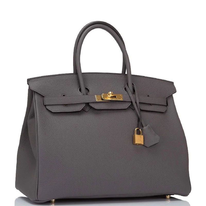 Hermes Birkin Bags with a Hand - Burnished Edge FinishHermes Etain Togo Birkin 35cm Gold Hardware