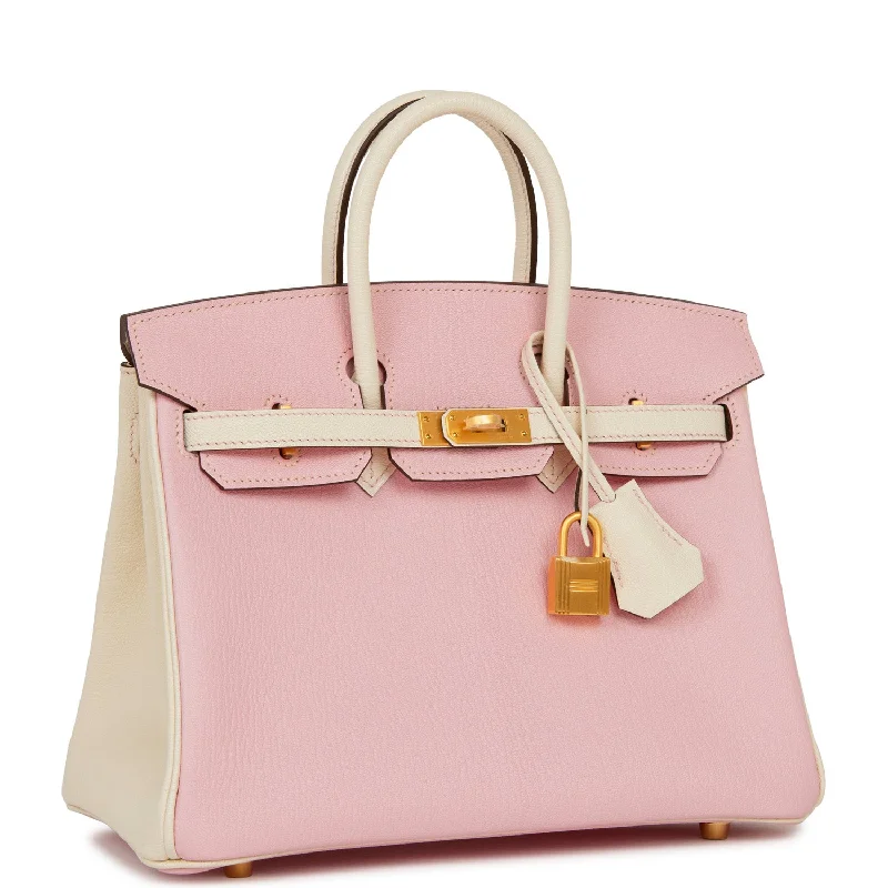 Hermes Birkin Bags in a Soft Coral Pink for a Feminine and Playful VibeHermes Special Order (HSS) Birkin 25 Rose Sakura and Nata Chèvre Brushed Gold Hardware