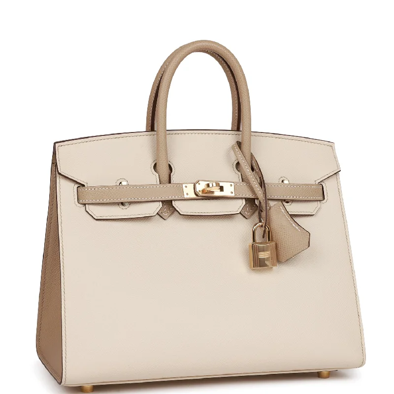 Hermes Birkin Bags in a Neutral Taupe Color for VersatilityHermes Special Order (HSS) Birkin Sellier 25 Craie and Trench Epsom Permabrass Hardware