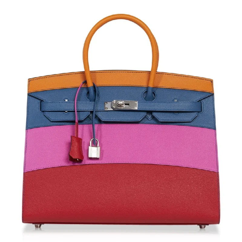 Hermes Birkin Bags in a Shiny Patent Leather Finish for a Glossy LookHermes Sunset Rainbow Sellier Birkin 35 Limited Edition Bag