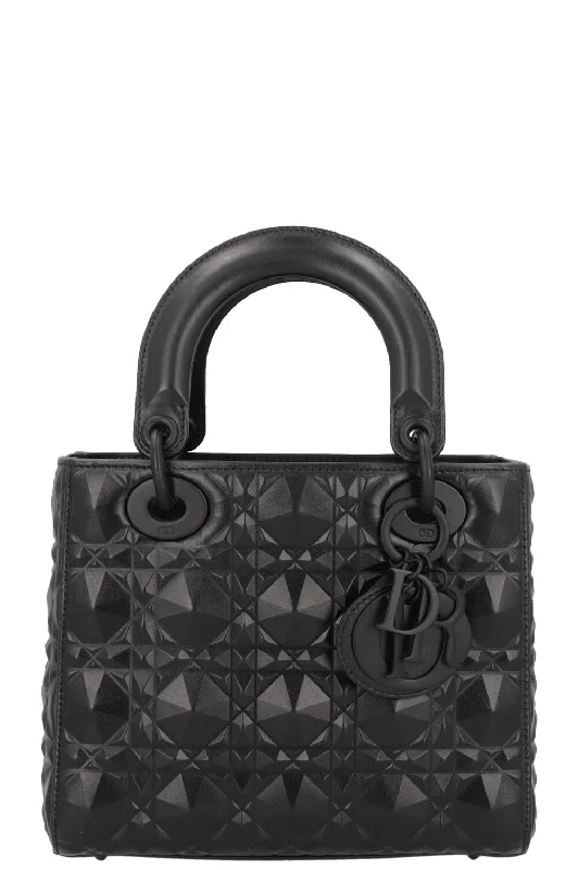 Christian Dior bags with a zip - top closure and multiple compartmentsCHRISTIAN DIOR Small Lady Dior My ABCDior Bag Black