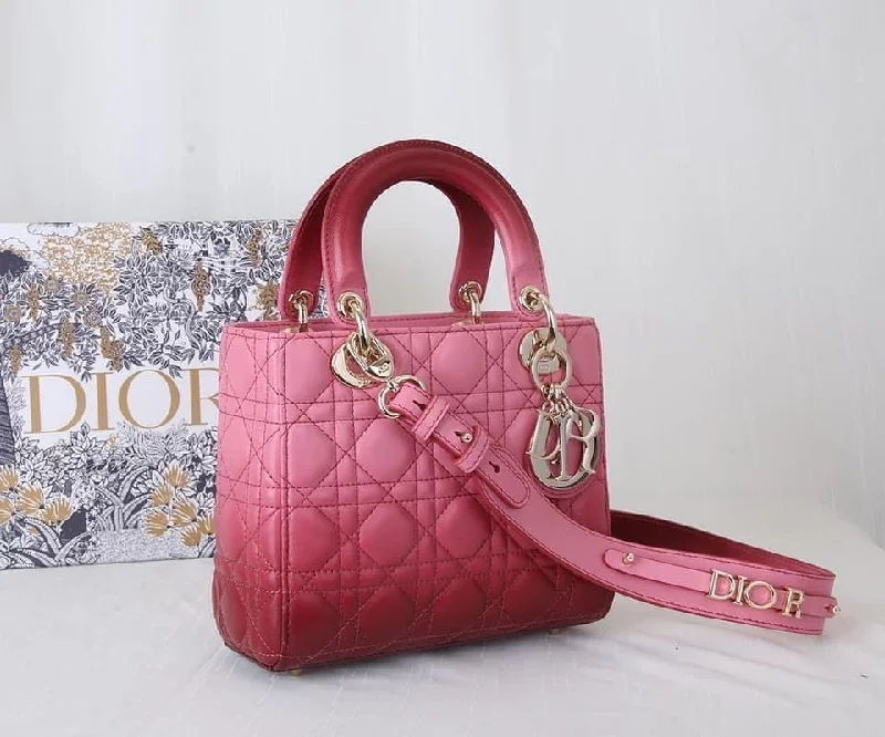 Contemporary Christian Dior handbags with a unique shapeChristian Dior Small Lady Bag