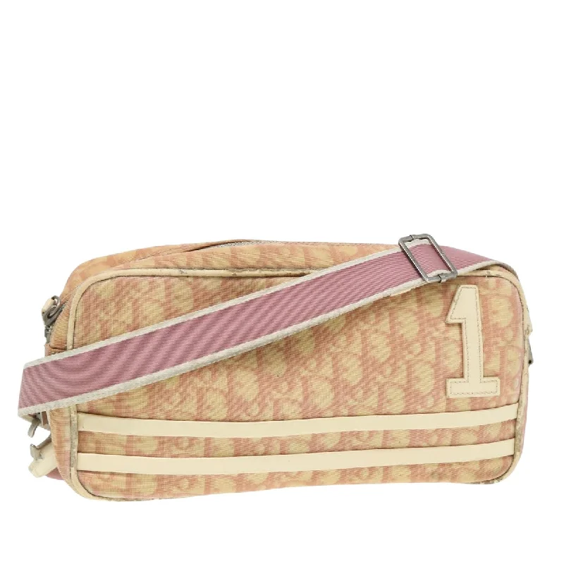 Trendsetting Christian Dior crossbody bags with a colorful strapCHRISTIAN DIOR Trotter Canvas Shoulder Bag Pink Auth bs15962