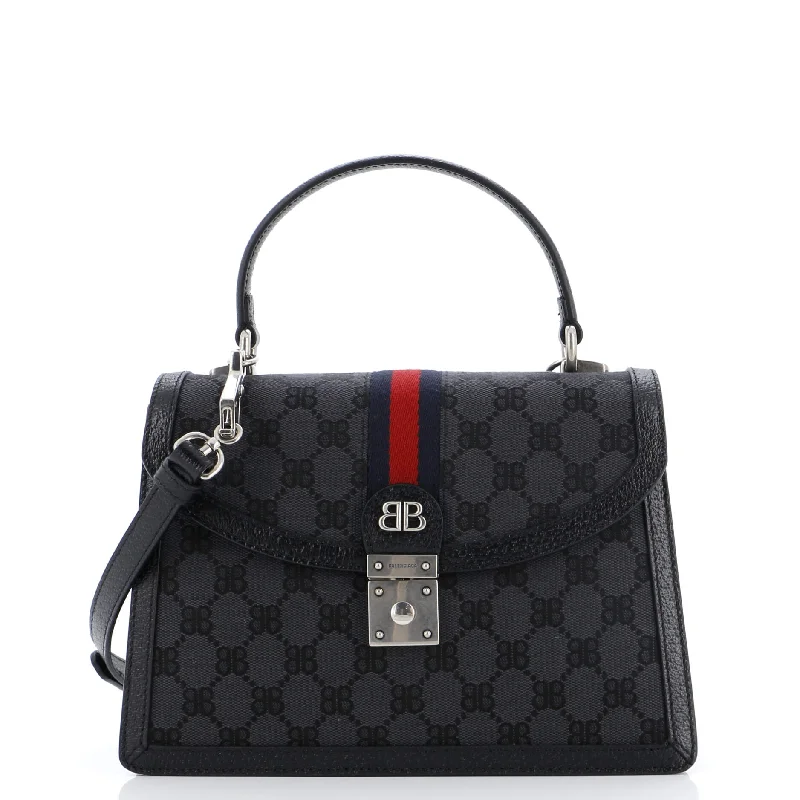 Christian Dior handbags with a back - pocket for quick storagex Gucci The Hacker Project Top Handle Bag BB Canvas Small