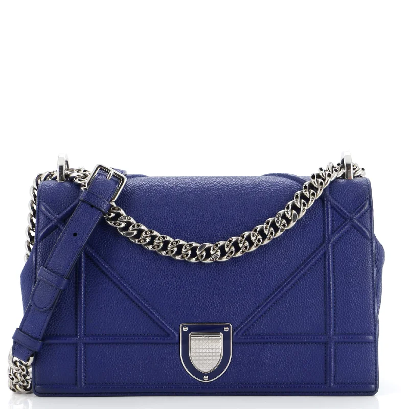 Christian Dior handbags with a removable shoulder strap for versatilityDiorama Flap Bag Grained Calfskin Medium