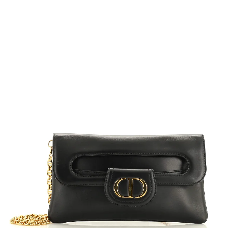 Christian Dior bags with a side - pocket for holding a water bottleDiorDouble Chain Bag Leather Medium