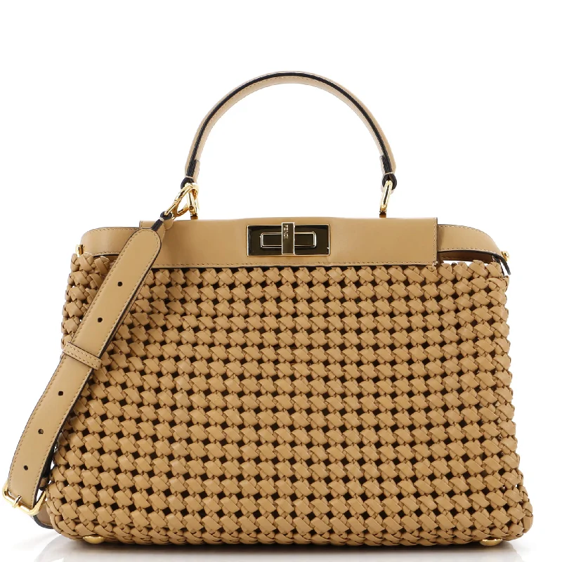 Christian Dior bags with a zip - top closure and multiple compartmentsPeekaboo Bag Woven Nappa Leather Regular