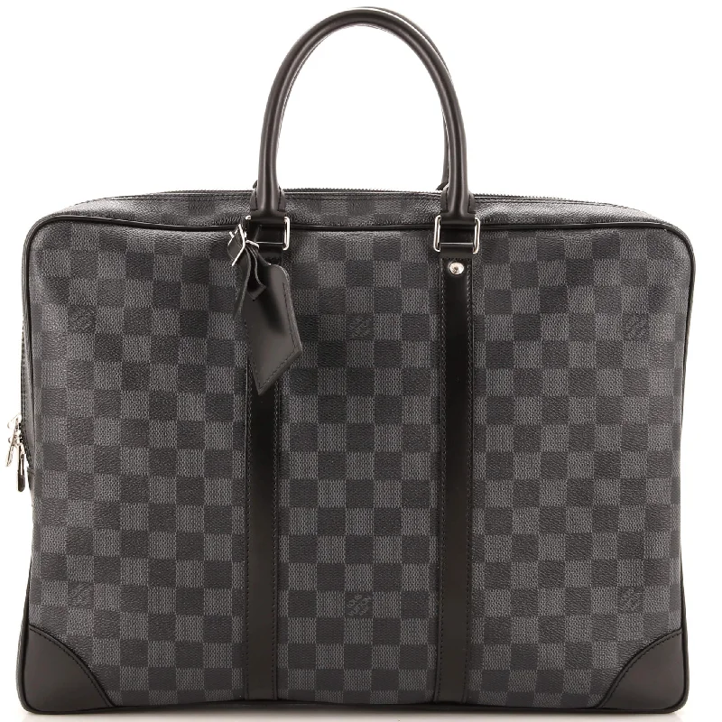 Christian Dior handbags with a removable shoulder strap for versatilityPorte-Documents Voyage Briefcase Damier Graphite